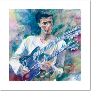 JOHN MCLAUGHLIN watercolor portrait .1 Posters and Art